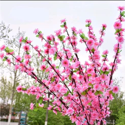 Buquê De Flores De Cerejeira Artificial , Flor De Pêssego , Estilo oriental Para Decoração De Casamento 120CM