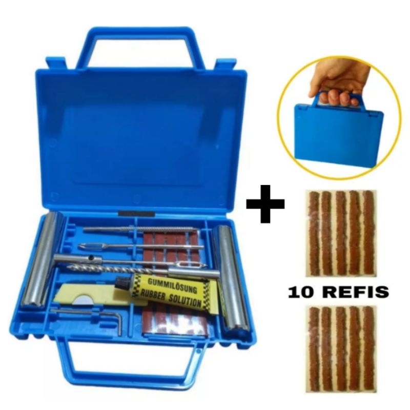 Kit Reparo Metal Remendo + Maleta 15 Macarrão Pneu Carro Motos em Oferta na Shopee