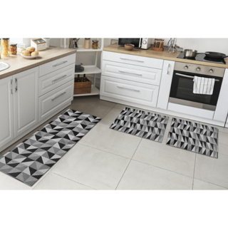 Jogo de Tapete Para Cozinha Mosaique 3 Peças Com Antiderrapante Emborrachado Premium Decoração em Oferta na Shopee