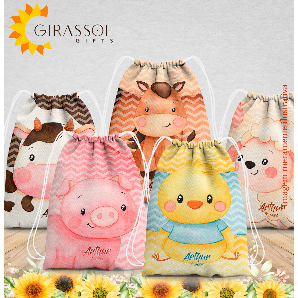 Mochilinha Personalizada Fazendinha Bichos em Oferta na Shopee