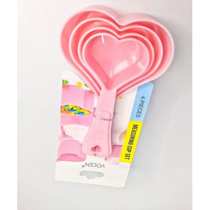Kit C/4 Pçs Medidor Culinário Coração Confeitaria