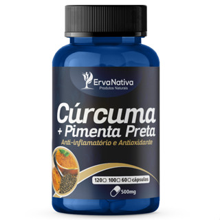 Cúrcuma com Pimenta Preta 500mg | 100 Cápsulas | Erva Nativa