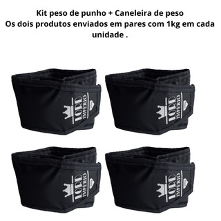 kit 1 par de peso de punho 1kg  e  1 par de tornozeleira/caneleira peso 1kg - enviados em par - cor preto - Lord Império