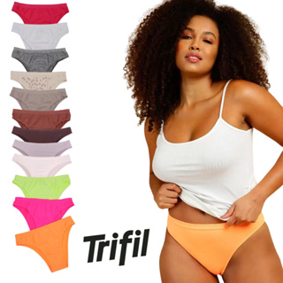 Kit 12 Calcinhas Basica Feminina Modelo Biquini Sem Costura Trifil Cor Sortida em Oferta na Shopee