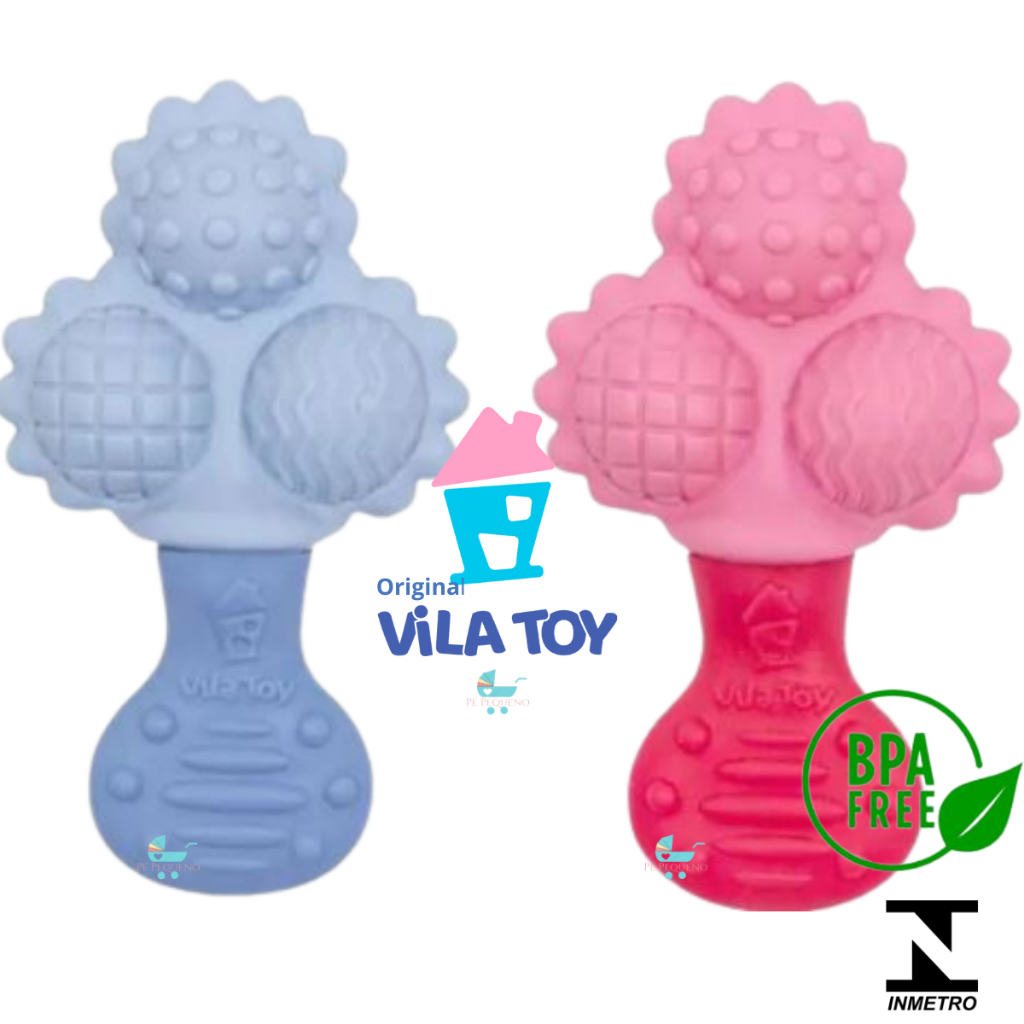 Mordedor Bebe Macio Dentição chocalho Stress Gengiva Vila Toy em Oferta na Shopee