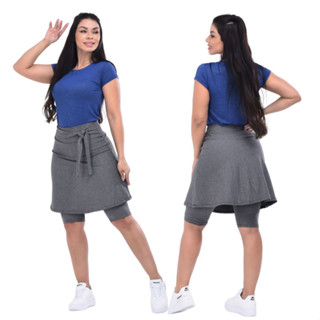 Short Saia Fitness Moda Evangelica Com Faixa