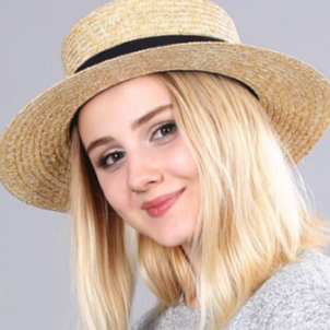 Chapeus Palha Natural  Boater Classic Palheta