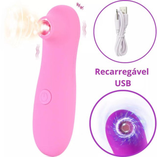 Sugador de Clitóris e Mamilo Vibrador Estimulador Recarregável 10 frequências Masturbador SexShop Feminino Prazer Macio USB Tesão