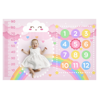 Cenario Mesversario Para Fotos Lençol Berço Decorativo C/ Moldura Fotos do Bebe Unissex 100% Algodao em Oferta na Shopee