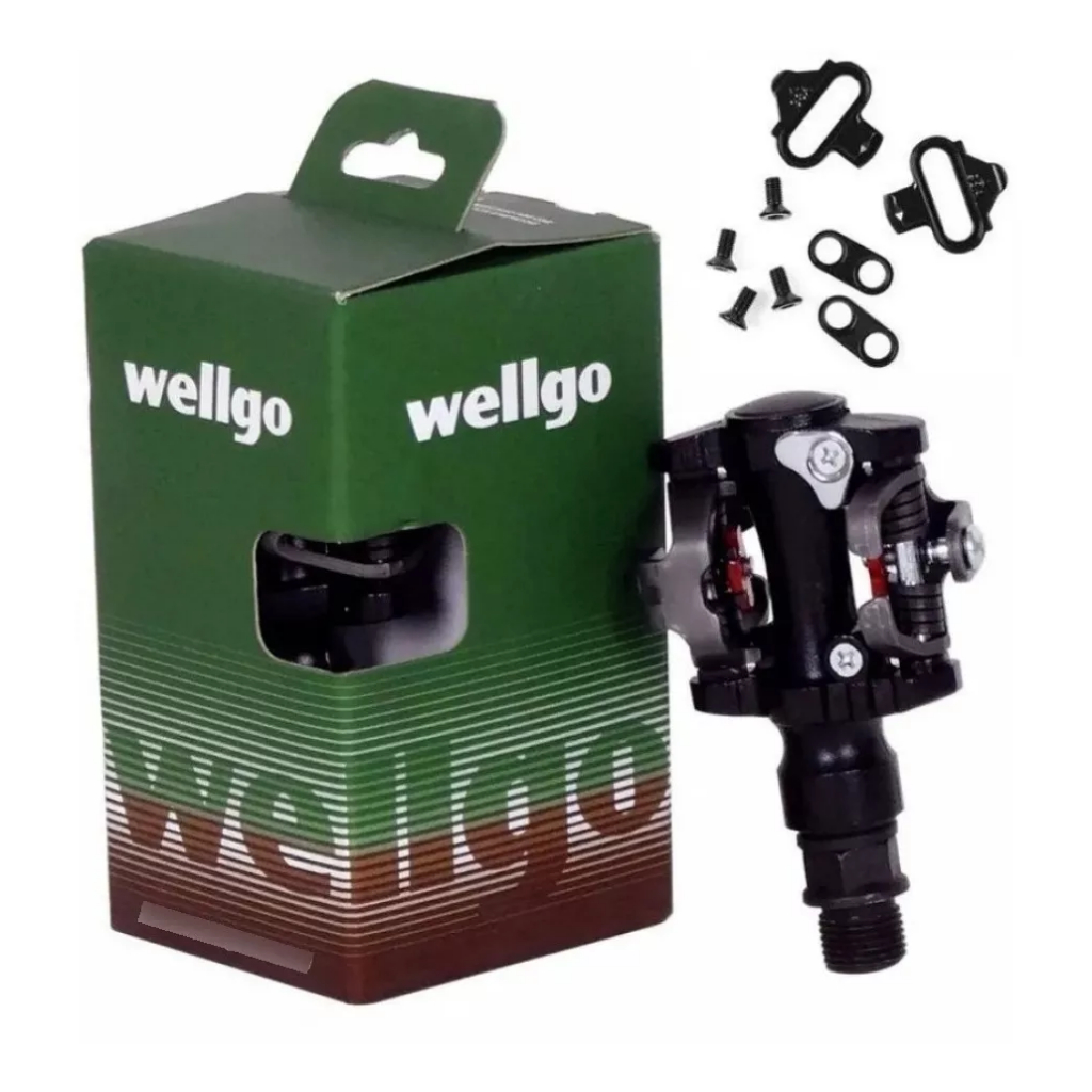 Pedal Clip Bike Mtb Wellgo M919 Rosca Grossa 9/16 Com Tacos