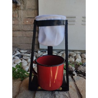 Mancebo em madeira com caneca esmaltada, COADOR DE PANO , MANCEBO PEQUENO, PRESENTE DE CASAMENTO