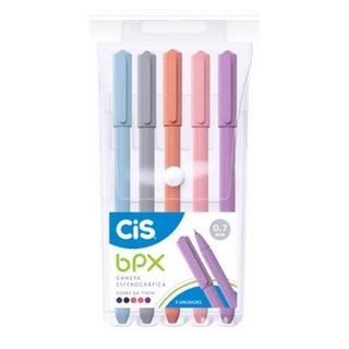 Kit de Canetas Esferográficas BPX 0.7mm Ideal para Escrita Diária com 5 Cores Diferentes e Vibrantes para Escolher em Oferta na Shopee