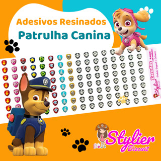 Cartela de Adesivos Resinados Patrulha Canina