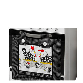 Cortina para Forno de fogão 4 Bocas - Galinha Preta