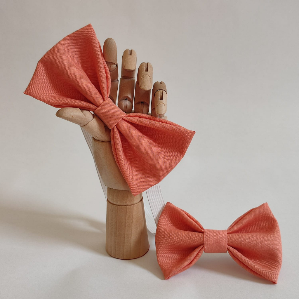 gravata borboleta adulto/infantil cor Salmão eventos, padrinho, casamento