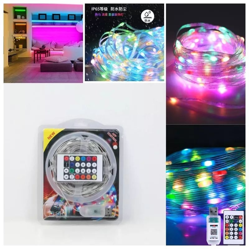 Cordão de Led RGB 5 / 10 / 20 / 30 Metros 100 LED Com Controle, Aprova D'Agua 6881 6880 7118 8272