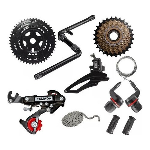Kit Relação Cambio Yamada 7v Passador Bike Catraca para bicicleta de marcha em Oferta na Shopee