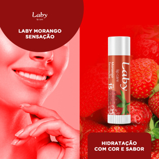 Protetor Labial Hidratante Sabor (Morango) Laby lip care FPS 15 4,5g -- Bravir em Oferta na Shopee
