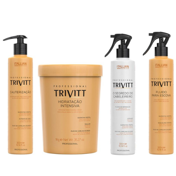 Kit Hidratação 1kg Cauterização Fluido Segredo Trivitt Itall