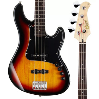 Contra baixo 4 Cordas Cort GB-34JJ - Baixo Ativo Jazz Bass Sunburst