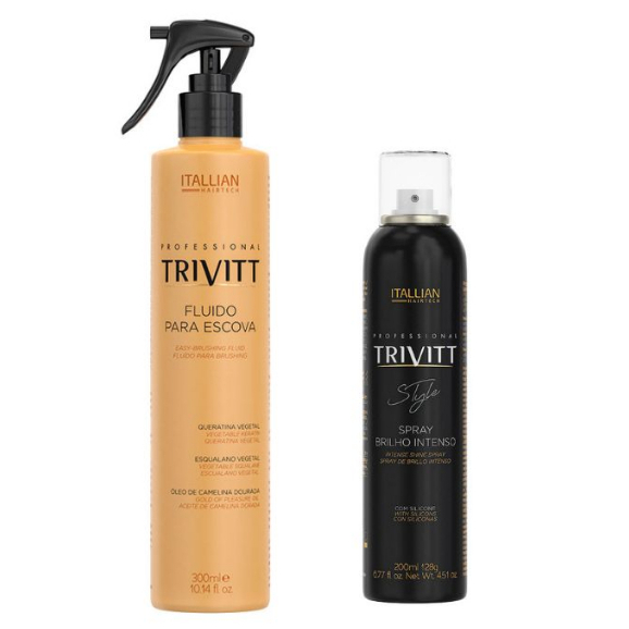 Kit Fluido Para Escova + Spray Brilho Intenso | Trivitt
