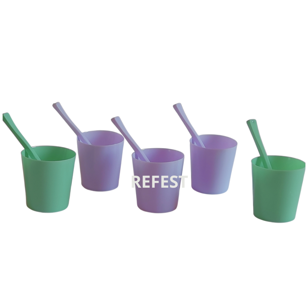 Kit 50 Copinhos P/ Doces 25 Ml Verde e Lilás Chá Revelação em Oferta na Shopee