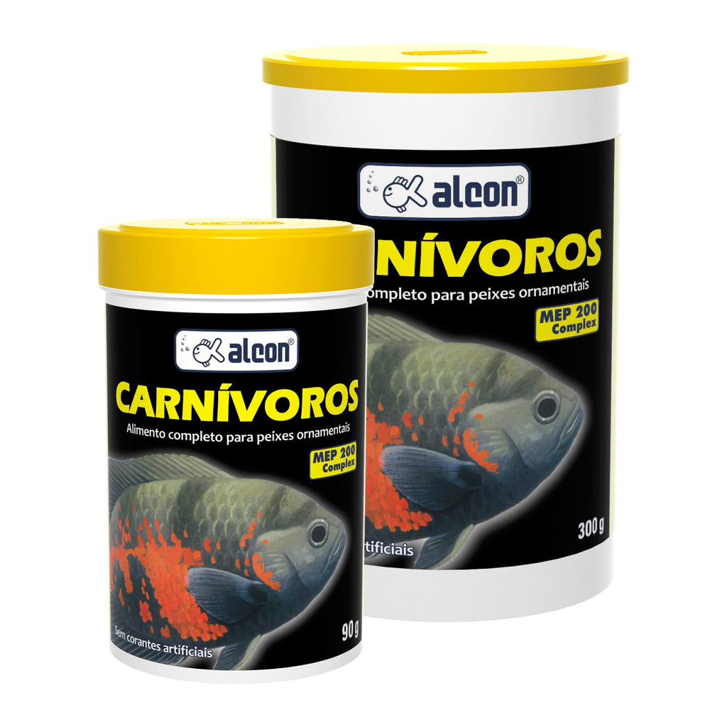 Ração Alcon Carnívoros 300g Ração Para Para Peixes Carnívoros Oscar Aruanã Jumbos Peixes Marinhos Lion Fish Garoupas