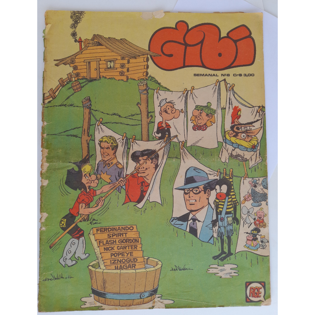 Gibi Semanal Nº 6 - Flash Gordon, Spirit, Nick Carter - 1972