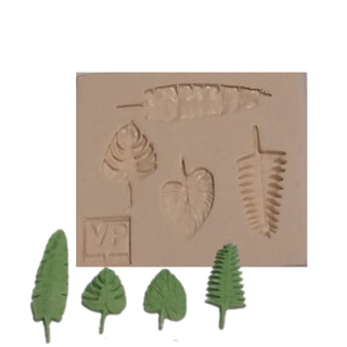 Molde de Silicone Folhas Tropicais -  Biscuit, Resina, Pastas e etc... (G 222) em Oferta na Shopee