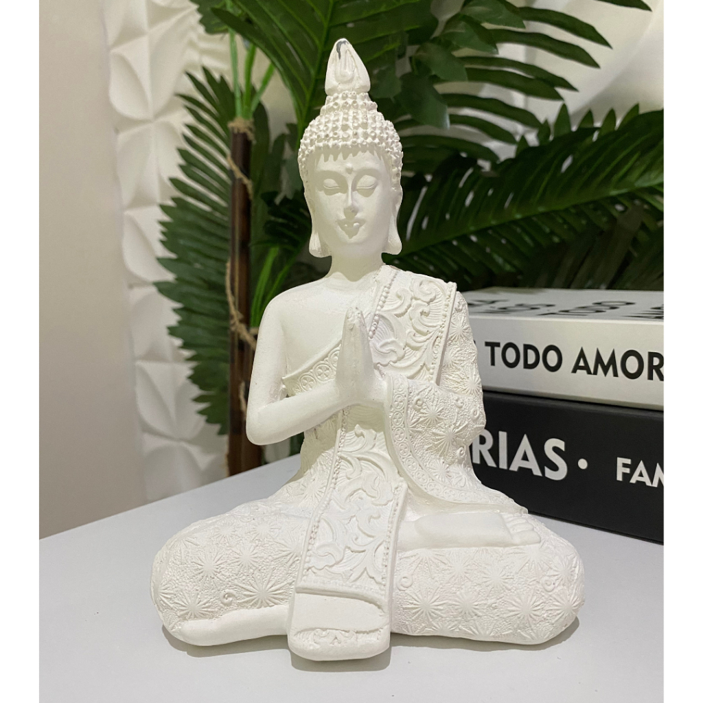 Imagem Estátua Buda Hindu Tibetano Prosperidade Tailandês Escultura Decorativa Gesso Cru
