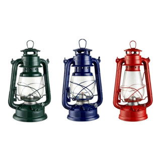 Lampião A Querosene 24cm Lamparina Pequena Luminaria Vermelho - Verde - Azul