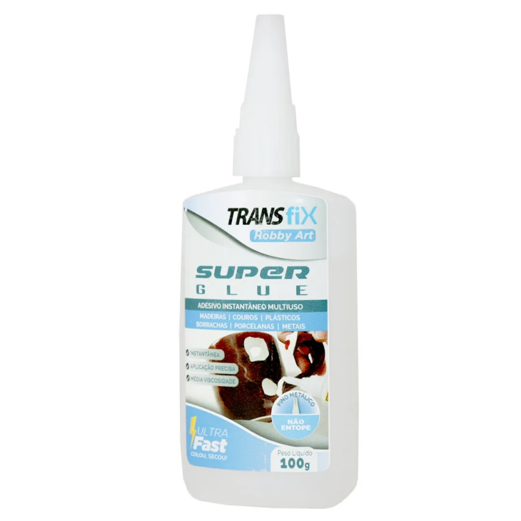 Cola Instantânea Multiuso Secagem Rápida Transfix Super Glue  Fast 100g