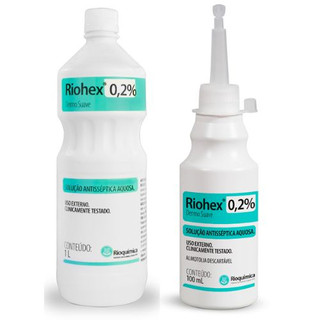 Clorexidina Solução Aquosa 0,2% Riohex Kit 2un ( 1L + 100ml ) Rioquimica