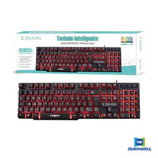 Teclado Iluminada Gamer Português Brasil cor Preto com Luz Azul, Roxo e Vermelho