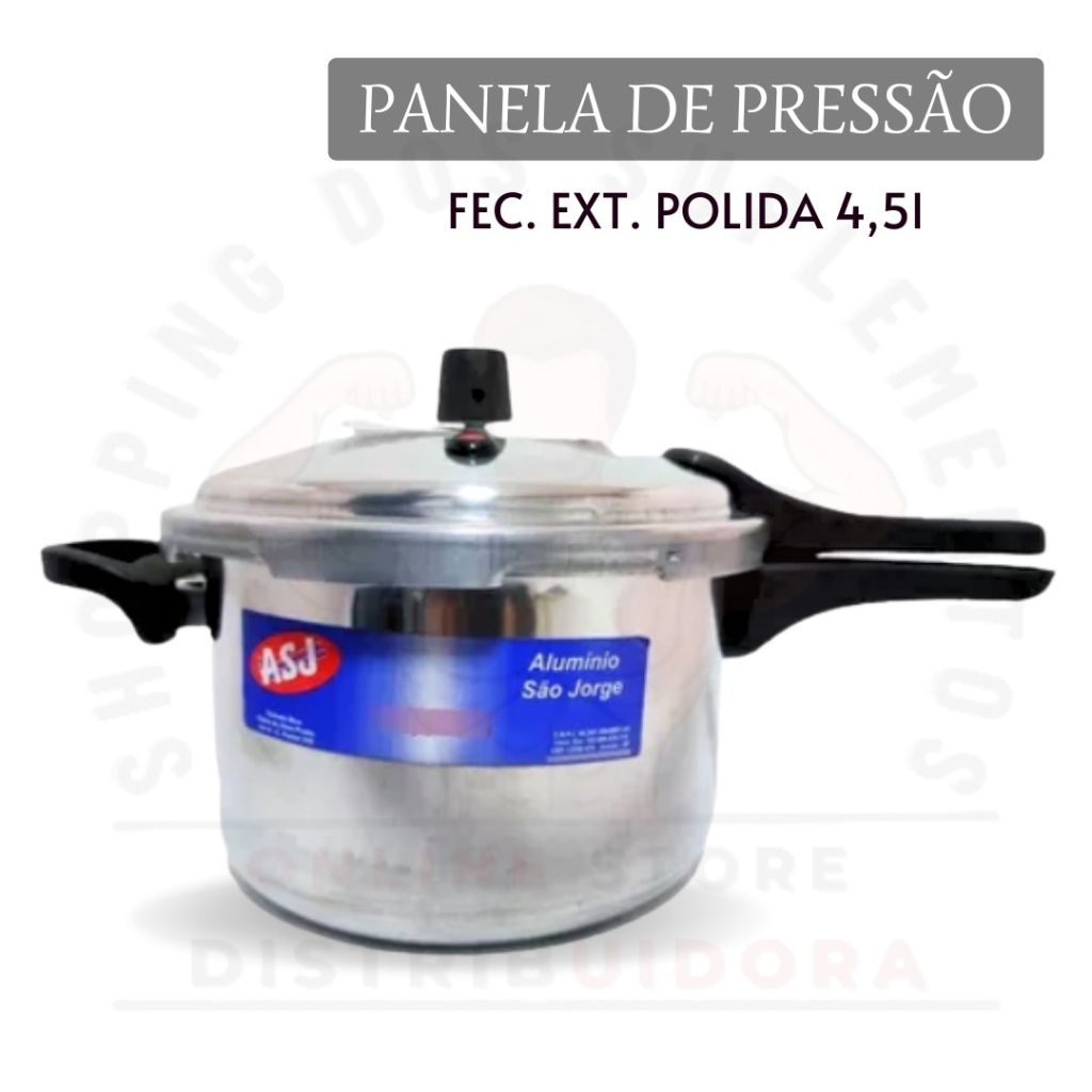 PANELA DE PRESSÃO 4,5 L FECHAMENTO EXTERNO ASJ + ENVIO RAPIDO E SEGURO