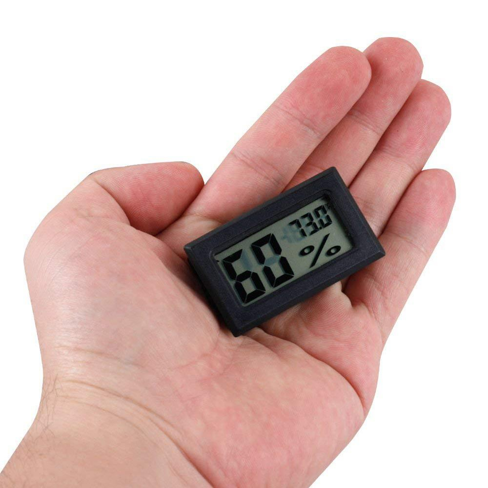Mini Higrômetro Termômetro Sem Fio Lcd  Relógio Digital Medidor De Temperatura E Umidade