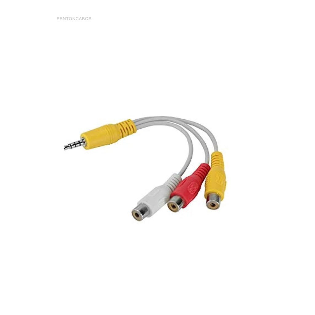 Cabo adaptador p3 para 3 rca femea em Oferta na Shopee