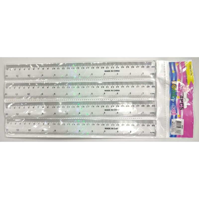 4pçs / Conjunto Réguas Para Escola Material De Papelaria/ kit régua para medir