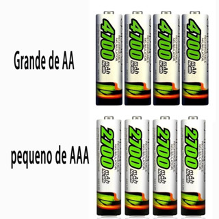 Cartela Pilha AA Recarregável de 4700mAh Cartela Com Pilha AAA Recarregavel 2700mAh