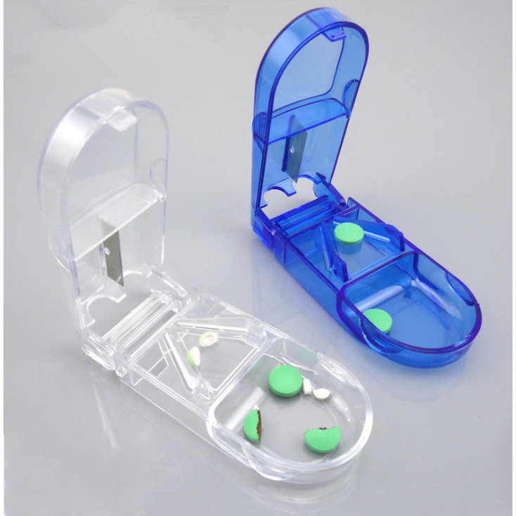 De Medicamentos Comprimidos Pequeno Divisor Caixa De Corte Transparente/Cortador De Comprimidos Plástico