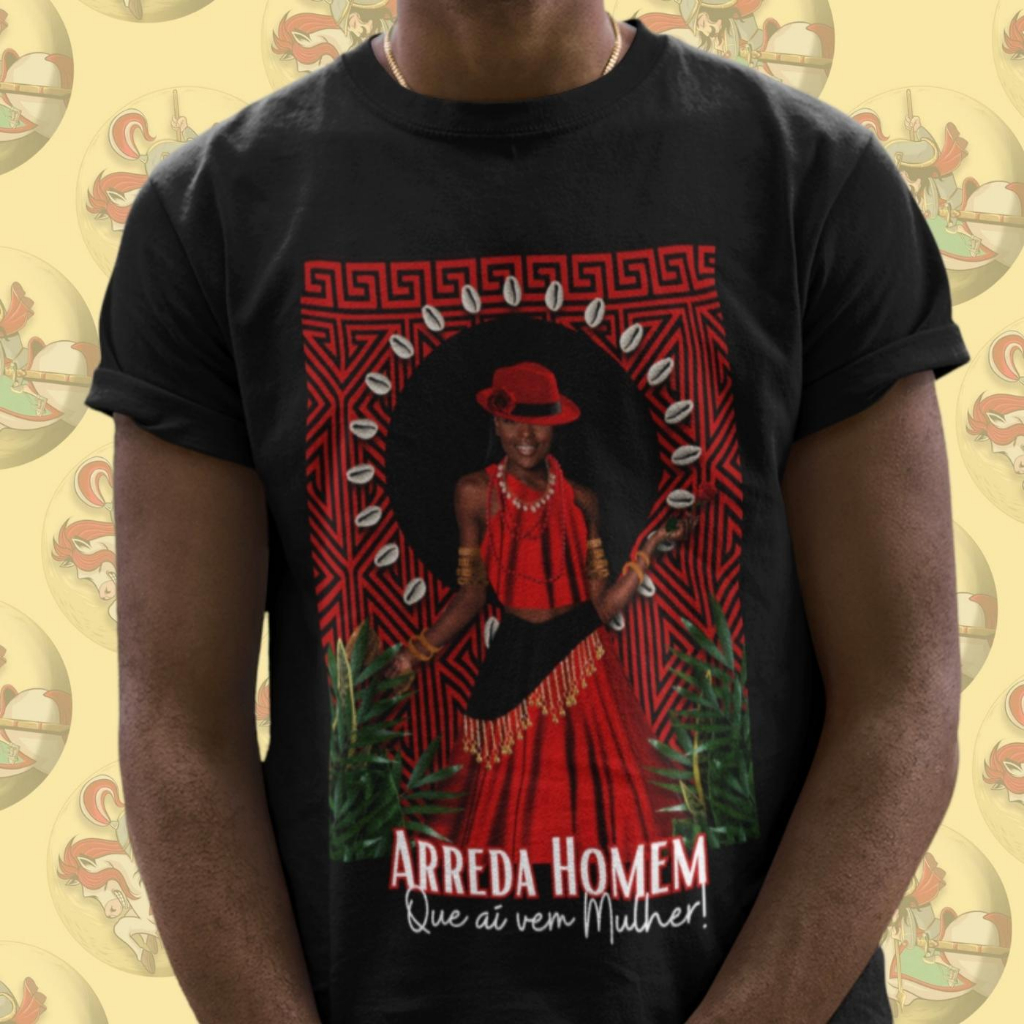 Camiseta Premium Religiosa Umbanda Candomblé Orixás Coleção Mosaico Pomba Gira Laroyê Algodão 30.1 Arte 179