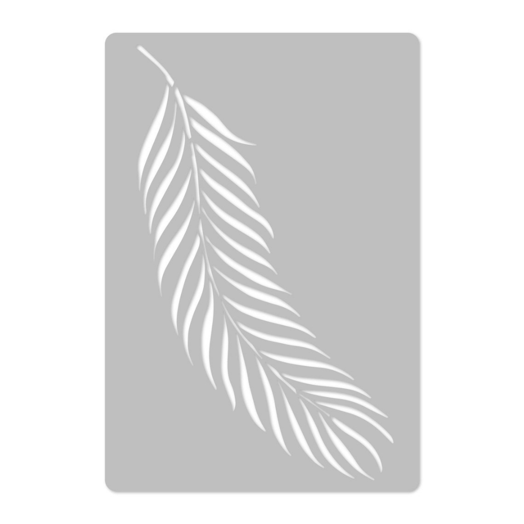 Stencil Folha Tropical - Molde Vazado Decoração Fácil R-4045 - Stencil Flex