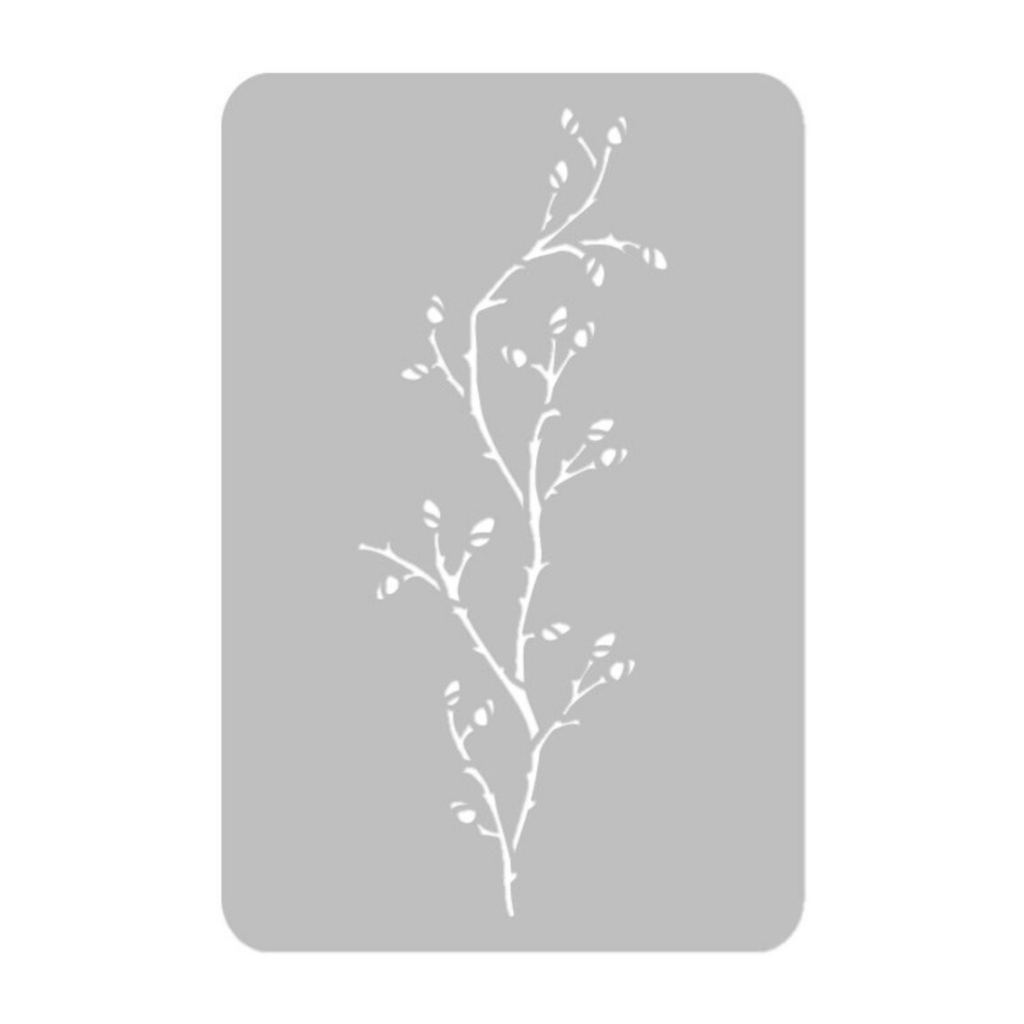 Stencil Floral Arruda - Molde Vazado Decoração Pintura R-930 - Stencil Flex