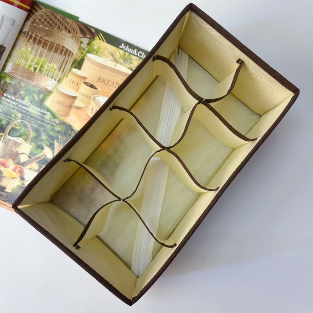 8 divisória Organizador De Roupas Íntimas Meias dobravel Para Gavetas Closets 16X29X10 em Oferta na Shopee