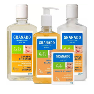 Kit Granado Bebê Camomila (sabonete líquido + shampoo + condicionador + barra) - 04 Produtos