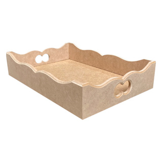 Kit 5 Bandeja Retangular Com Alça Para Café da Manha 30x20x6 - Mdf Cru em Oferta na Shopee