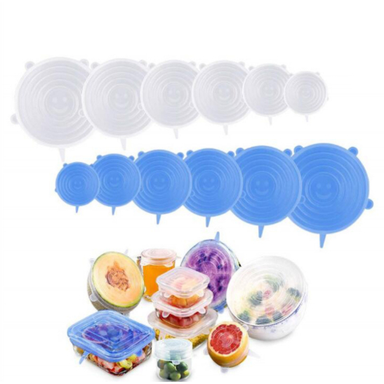 12 Peças Tampas Panela Silicone Universal Reutilizável Elástica Tampas Silicone Rotundidade em Oferta na Shopee