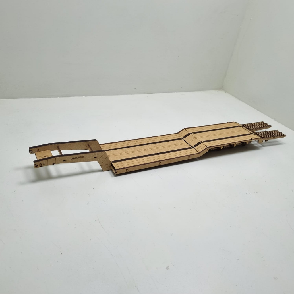 Miniatura Carreta Prancha Rebaixada 2,3,4 ou 5 Eixos, Mdf, 1/32
