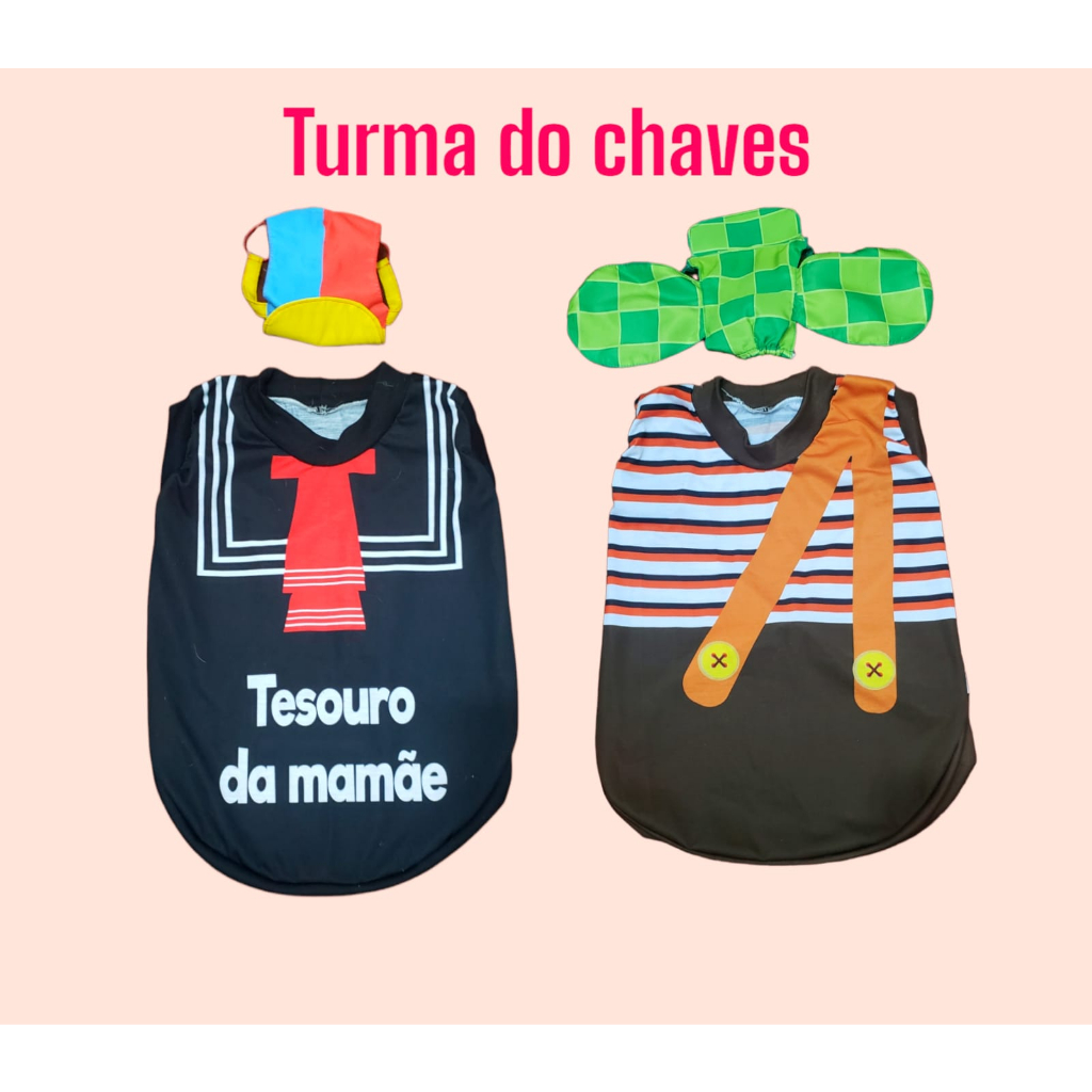 Camisa Pet personalizada Fantasia Pet Chaves Quico chiquinha