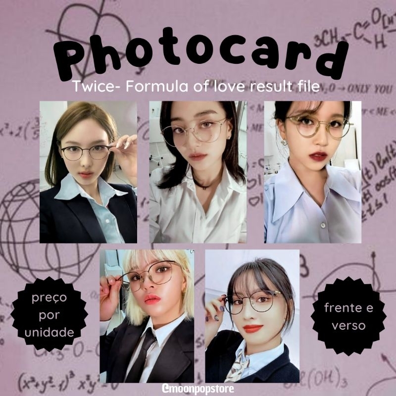 Photocard Kpop Twice Formula of love Result file - VALOR POR UNIDADE- Fanmade frente e verso